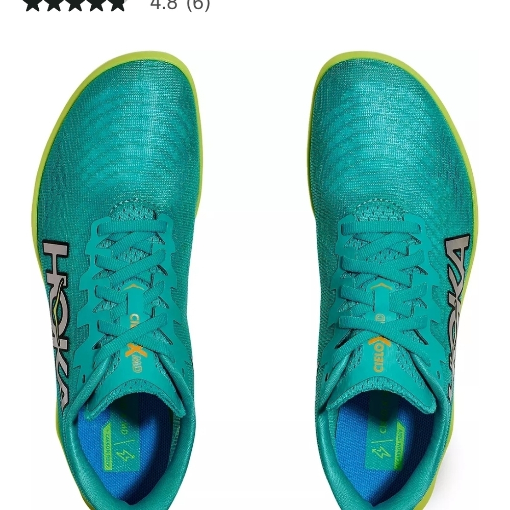 Hoka Blue and Yellow Athletic Shoes with Traction Sole - Picture 2 of 13